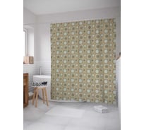 Штора (занавеска) для ванной JoyArty "Цветы сознания" из сатена, 180х200 см с крючками, sc_29619