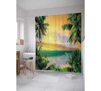 Штора (занавеска) для ванной JoyArty "Приятный вечер" из сатена, 180х200 см с крючками, sc_12877