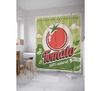 Штора (занавеска) для ванной JoyArty "Свежий помидор" из сатена, 180х200 см с крючками, sc_13166