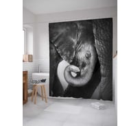 Штора (занавеска) для ванной JoyArty "Слоновая нежность" из сатена, 180х200 см с крючками, sc_12636