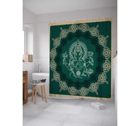 Штора (занавеска) для ванной JoyArty "Индийские узоры" из сатена, 180х200 см с крючками, sc_16848