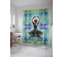 Штора (занавеска) для ванной JoyArty "Яркая медитация" из сатена, 180х200 см с крючками, sc_11275