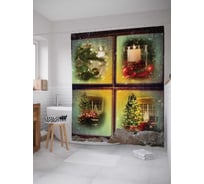 Штора (занавеска) для ванной JoyArty "Праздничный уют" из сатена, 180х200 см sc_378757