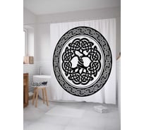 Штора (занавеска) для ванной JoyArty "Этнический орнамент" из сатена, 180х200 см с крючками, sc_16902