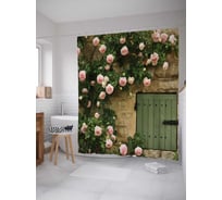 Штора (занавеска) для ванной JoyArty "Весенняя дверь" из сатена, 180х200 см sc_244923