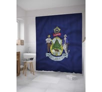 Штора (занавеска) для ванной JoyArty "Пиратская нашивка" из сатена, 180х200 см с крючками, sc_11223