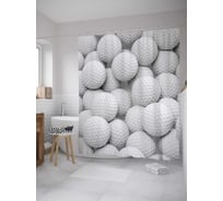 Штора (занавеска) для ванной JoyArty "Шары для гольфа" из сатена, 180х200 см с крючками, sc_11510