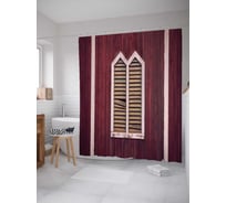 Штора (занавеска) для ванной JoyArty "Подсмотривают из окна" из сатена, 180х200 см с крючками, sc_16664