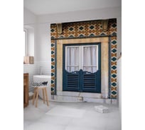 Штора (занавеска) для ванной JoyArty "Прикрытые окна" из сатена, 180х200 см с крючками, sc_16675