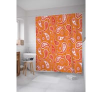 Штора (занавеска) для ванной JoyArty "Лепесточные отростки" из сатена, 180х200 см с крючками, sc_13479