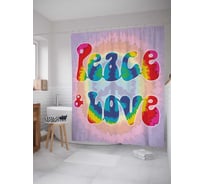 Штора (занавеска) для ванной JoyArty "Человеческий мир" из сатена, 180х200 см с крючками, sc_10969