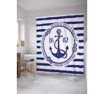 Штора (занавеска) для ванной JoyArty "Вперед к приключениям" из сатена, 180х200 см с крючками, sc_15920