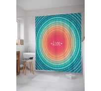 Штора (занавеска) для ванной JoyArty "Любовь с кругами и стрелами" из сатена, 180х200 см с крючками, sc_15283