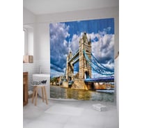 Штора (занавеска) для ванной JoyArty "Лондонские облака" из сатена, 180х200 см с крючками, sc_14660