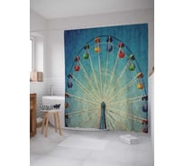 Штора (занавеска) для ванной JoyArty "Чертово колесо" из сатена, 180х200 см с крючками, sc_16604