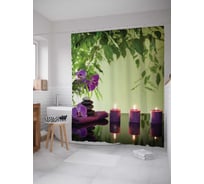 Штора (занавеска) для ванной JoyArty "Восточная нежность" из сатена, 180х200 см с крючками, sc_12506