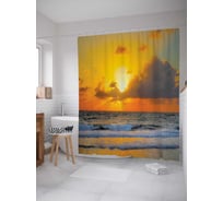 Штора (занавеска) для ванной JoyArty "Облака закрыли солнце" из сатена, 180х200 см с крючками, sc_15023