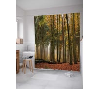Штора (занавеска) для ванной JoyArty "Упавшее лесное дерево" из сатена, 180х200 см с крючками, sc_14903