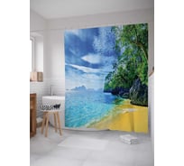 Штора (занавеска) для ванной JoyArty "Морские чудеса" из сатена, 180х200 см с крючками, sc_12478