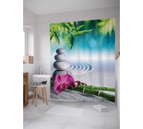 Штора (занавеска) для ванной JoyArty "Территория Тайланда" из сатена, 180х200 см с крючками, sc_12504