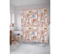 Штора (занавеска) для ванной JoyArty "Артистичные коты" из сатена, 180х200 см с крючками, sc_18380