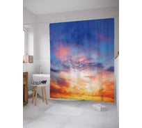 Штора (занавеска) для ванной JoyArty "Небесный купол" из сатена, 180х200 см с крючками, sc_13020