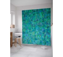 Штора (занавеска) для ванной JoyArty "Геометрический орнамент" из сатена, 180х200 см с крючками, sc_13265