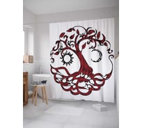 Штора (занавеска) для ванной JoyArty "Древо времени" из сатена, 180х200 см с крючками, sc_12123