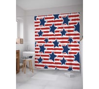 Штора (занавеска) для ванной JoyArty "Привлекательные звезды" из сатена, 180х200 см с крючками, sc_18407