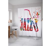 Штора (занавеска) для ванной JoyArty "Джазовые краски" из сатена, 180х200 см с крючками, sc_12682