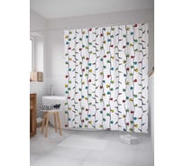 Штора (занавеска) для ванной JoyArty "Красочные гирлянды" из сатена, 180х200 см с крючками, sc_18401