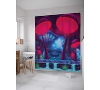 Штора (занавеска) для ванной JoyArty "Зловещие грибы" из сатена, 180х200 см с крючками, sc_15986