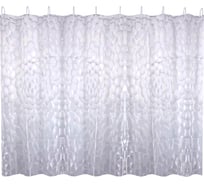 Шторка для ванны FASHUN с 3D эффектом и набором пластиковых колец для подвеса A8758