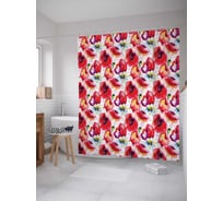 Штора (занавеска) для ванной JoyArty "Майские ароматы" из сатена, 180х200 см с крючками, sc_16563