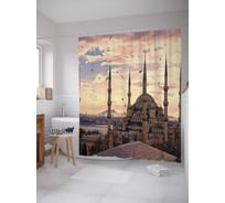 Штора (занавеска) для ванной JoyArty "Птицы-наблюдатели" из сатена, 180х200 см с крючками, sc_1286