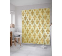 Штора (занавеска) для ванной JoyArty "Этнические фигуры" из сатена, 180х200 см с крючками, sc_13418