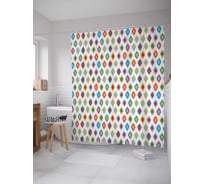 Штора (занавеска) для ванной JoyArty "Изящные фигуры" из сатена, 180х200 см с крючками, sc_14324