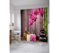 Штора (занавеска) для ванной JoyArty "Приготовление к массажу" из сатена, 180х200 см с крючками, sc_12497