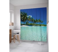 Штора (занавеска) для ванной JoyArty "Возможность прохладиться" из сатена, 180х200 см с крючками, sc_13814