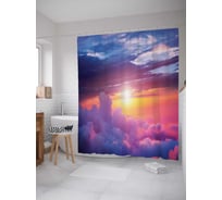 Штора (занавеска) для ванной JoyArty "В поисках солнца" из сатена, 180х200 см с крючками, sc_13018