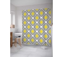 Штора (занавеска) для ванной JoyArty "Теплые очаги" из сатена, 180х200 см с крючками, sc_18047