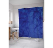 Штора (занавеска) для ванной JoyArty "Пятнистые волны" из сатена, 180х200 см с крючками, sc_14405