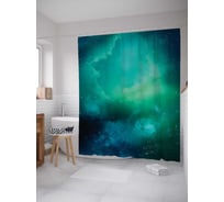 Штора (занавеска) для ванной JoyArty "Простор для исследования" из сатена, 180х200 см с крючками, sc_13778