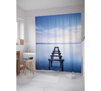 Штора (занавеска) для ванной JoyArty "Мост на глубину" из сатена, 180х200 см с крючками, sc_13825