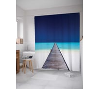 Штора (занавеска) для ванной JoyArty "Мост через море" из сатена, 180х200 см с крючками, sc_13830