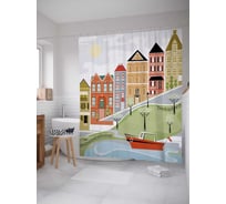 Штора (занавеска) для ванной JoyArty "Детское воспоминание" из сатена, 180х200 см с крючками, sc_18027