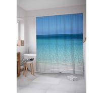 Штора (занавеска) для ванной JoyArty "Океанские узоры" из сатена, 180х200 см с крючками, sc_13970