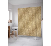 Штора (занавеска) для ванной JoyArty "Золотистый перелив" из сатена, 180х200 см с крючками, sc_13535