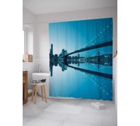 Штора (занавеска) для ванной JoyArty "Длинные мосты" из сатена, 180х200 см с крючками, sc_18070