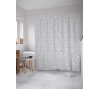 Штора (занавеска) для ванной JoyArty "Космическое цветение" из сатена, 180х200 см с крючками, sc_13545